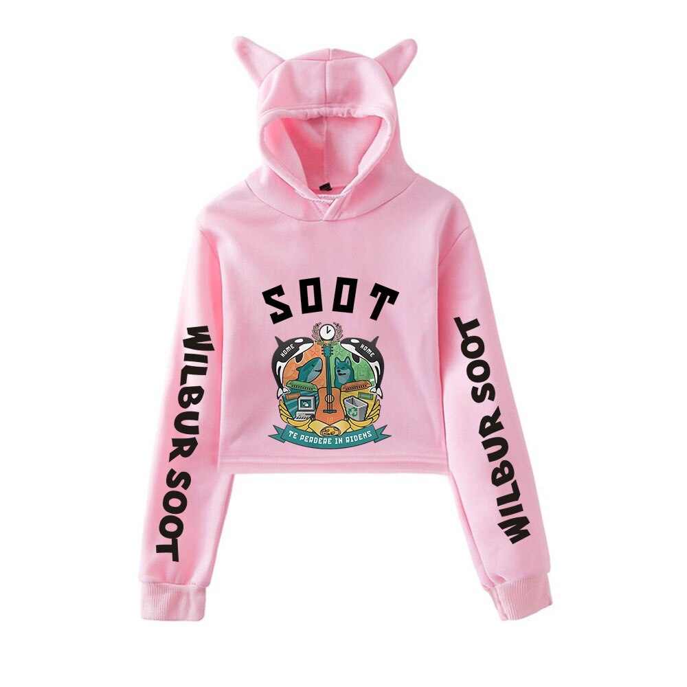 Creative Print Wilbur Soot Cat Ear Women Hoodies Fashion Cartoon Sexy Navel Sweatshirt Harajuku Casual Streetwear 2 - Wilbur Soot Merch