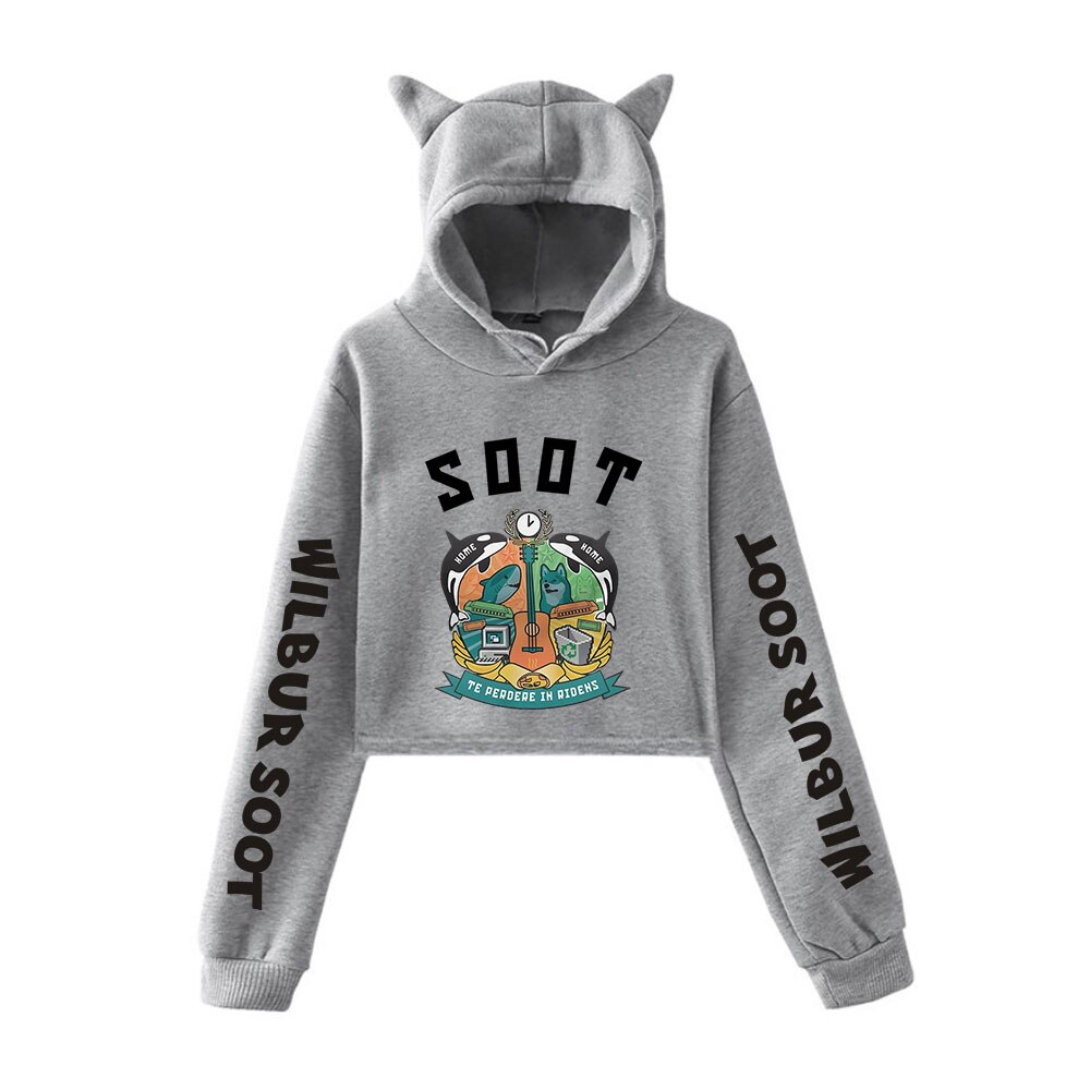 Creative Print Wilbur Soot Cat Ear Women Hoodies Fashion Cartoon Sexy Navel Sweatshirt Harajuku Casual Streetwear 3 - Wilbur Soot Merch